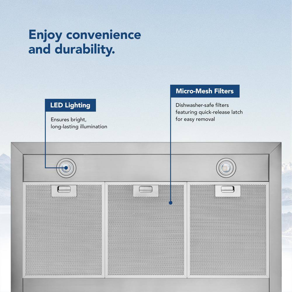 36-Inch Stainless Steel Convertible Wall-Mounted Range Hood