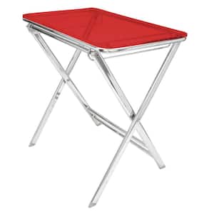 Victorian 25 in. Red Rectangle Acrylic End Side Table
