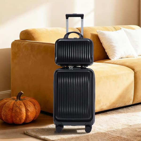Boyel Living 2-Piece Black ABS Hardside Spinner Luggage Set with