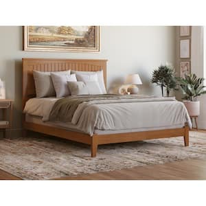 Nantucket Light Toffee Natural Bronze Solid Wood Frame Queen Foundation Panel Bed