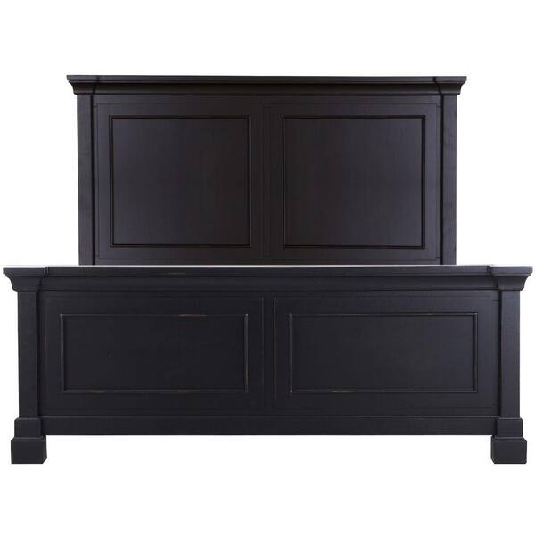 Unbranded Bridgeport Queen-Size Headboard and Footboard in Distressed Black