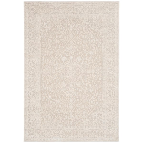 Reflection Cream/Ivory 6 ft. x 8 ft. Distressed Floral Area Rug