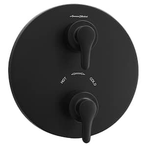Studio S 2-Handle Thermostatic Valve Trim Kit in Matte Black with Separate Volume Control (Valve Not Included)