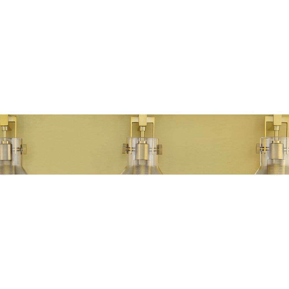 Soft Brass Tiberia 3-Light Bath Vanity with Clear Glass Shades