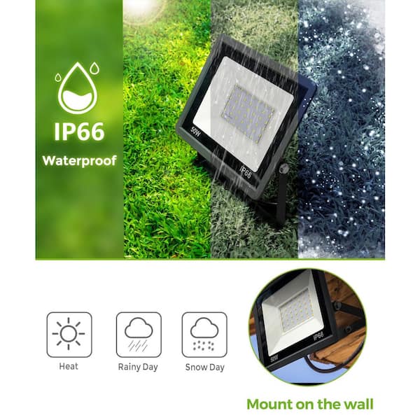 BeamBox 50-Watt Black Plug-In Integrated LED Landscape Flood Light