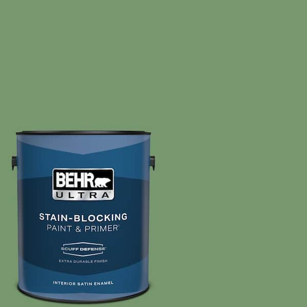 BEHR ULTRA 1 gal. #PPU11-03 Botanical Green Extra Durable Satin Enamel Interior Paint & Primer