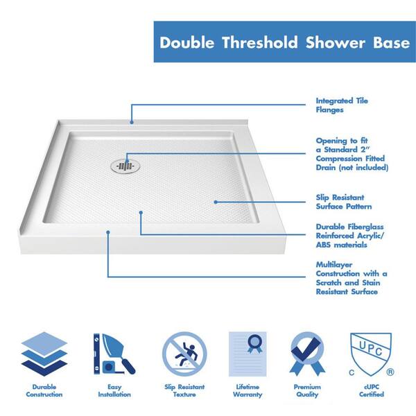 Flex 36 in. x 36 in. x 76.75 in. Framed Corner Pivot Shower Kit in Brushed Nickel with Shower Base in White Flex 36 in. x 36 in. x 76.75 in. Framed Corner Pivot Shower Kit in Brushed Nickel with Shower Base in White