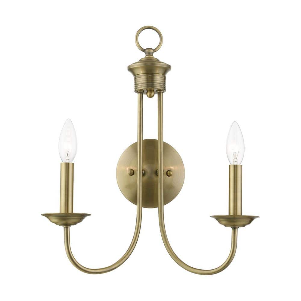 Abbotsford 14 in. 2-Light Antique Brass Double Wall Sconce price history on PriceWatchPro