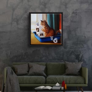 Kitty throne' by Lucia Heffernan Framed Canvas Wall Art