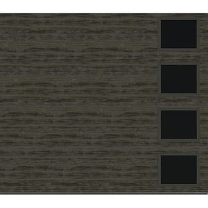 Modern Steel 8 ft. X 7 ft. 18.4 R-Value Insulated Wook Look Slate Garage Door with Windows