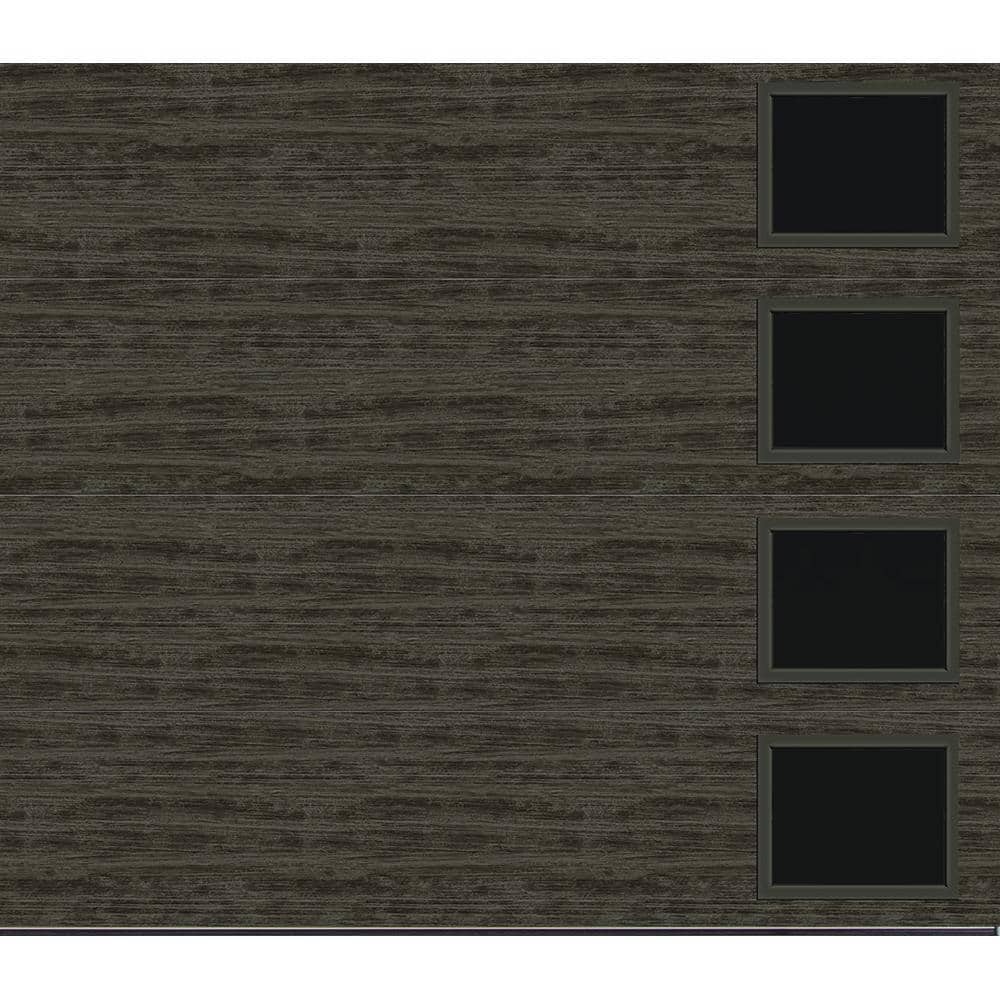 Modern Steel 9 ft. X 7 ft. 18.4 R-Value Insulated Wook Look Slate Garage Door with Windows price history on PriceWatchPro