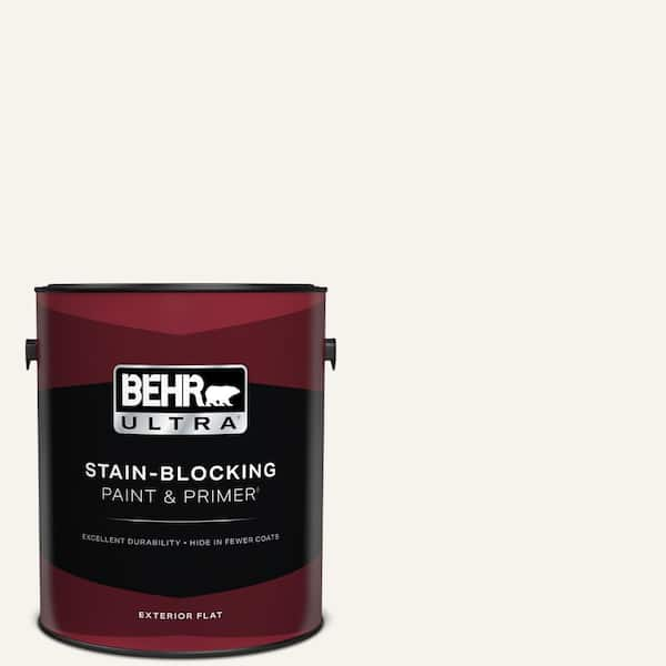 BEHR ULTRA 1 gal. #730A-1 Smart White Flat Exterior Paint & Primer