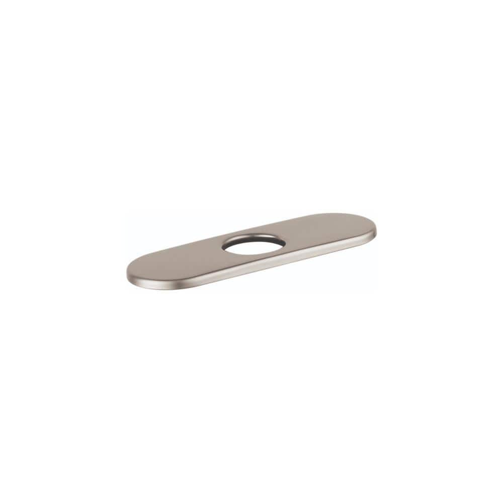 Brushed Nickel Modern 6-inch Base Plate for Single-Hole Faucets