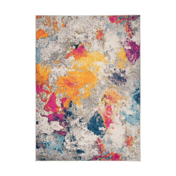 World Rug Gallery Multi 5 ft. x 7 ft. Contemporary Abstract Area Rug