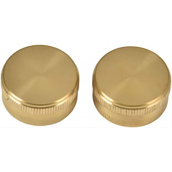 Cubilan - 3/4 in. Brass Garden Hose End Caps with Washers (2-Pack)