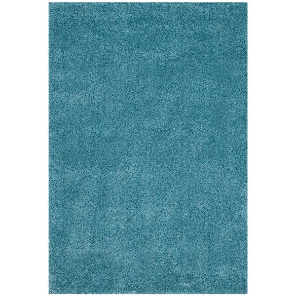 SAFAVIEH California Shag Turquoise 5 ft. x 8 ft. Solid Area Rug