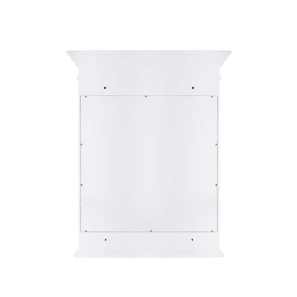 24 in. W x 30 in. H Rectangular White Handmade Wood Frame Surface Mount Medicine Cabinet with Mirror, L Soft Close Door