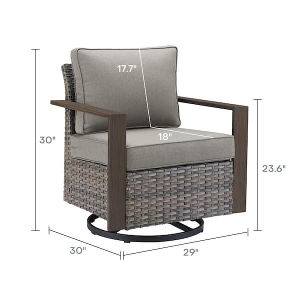 Local Ss Chair moosprr CubeEdge Gray Swivel Glider Wicker Outdoor Glider Chair with ...