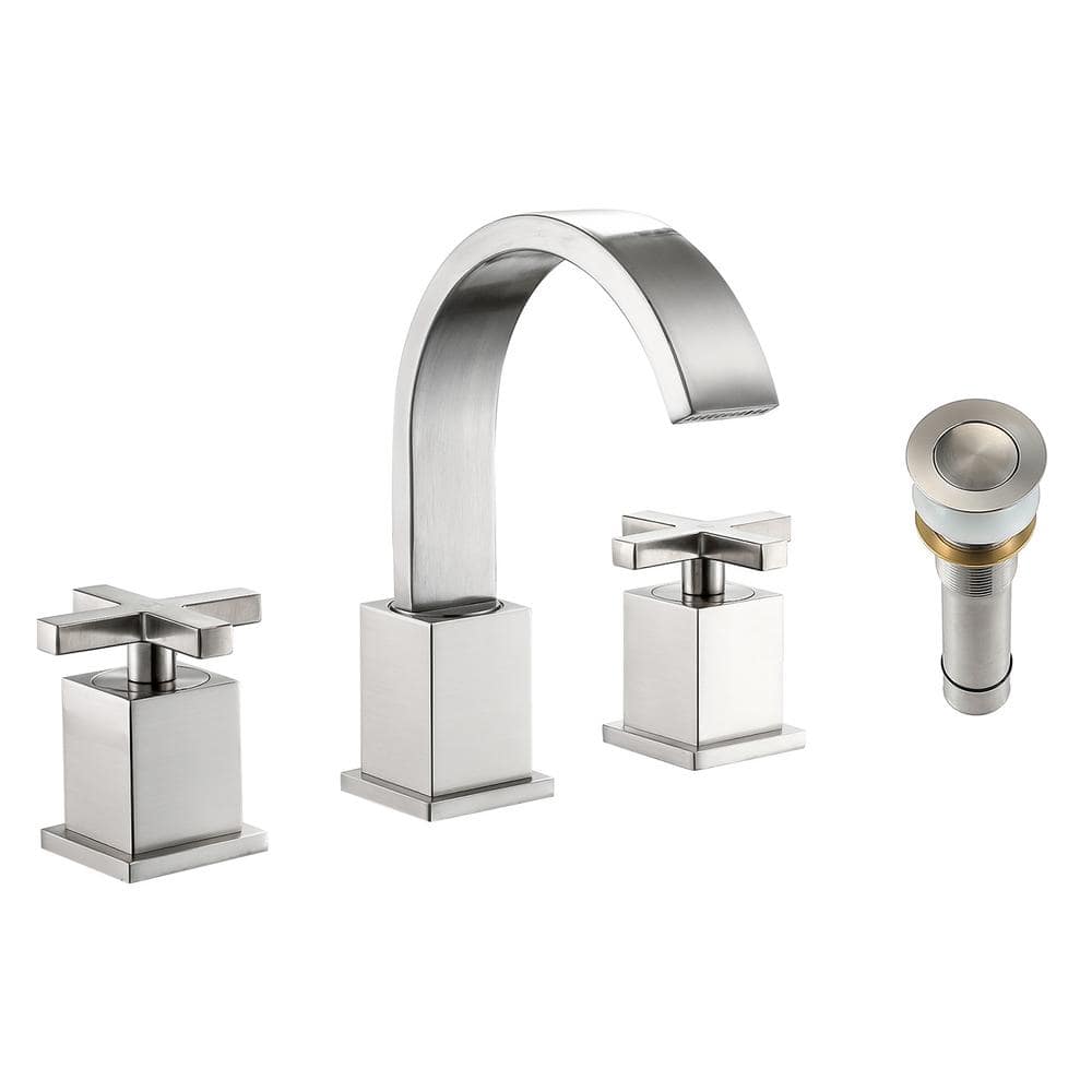 GOESMO Touchless Bathroom Faucet 3 Holes 2 Handles Temperature Water Flow Control Induction/Auto - View #6