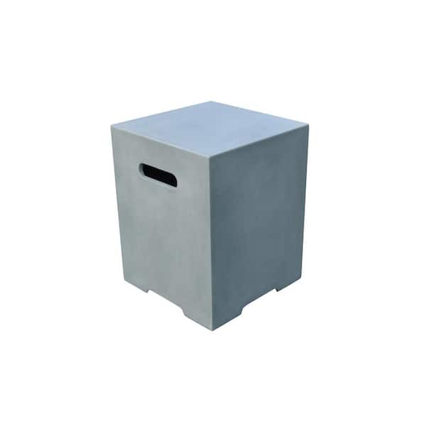 Elementi 16 in. L x 16 in. W x 20 in. H Light Grey Concrete Propane Tank Cover for Granville Fire Table