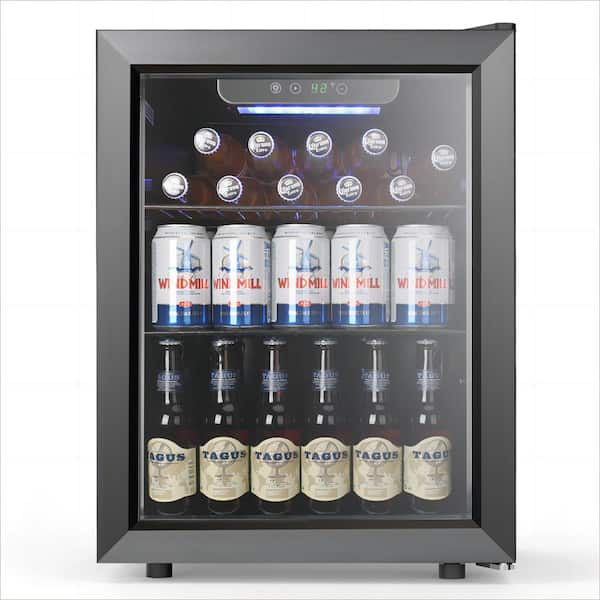 16.93 in. 16 Bottle, 68 Can, Single Zone Beverage and Wine Cooler in Black