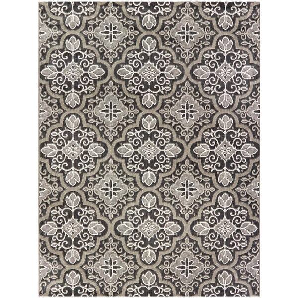 Hampton Bay Star Chocolate 5 ft. x 7 ft. Moroccan Indoor/Outdoor Area Rug