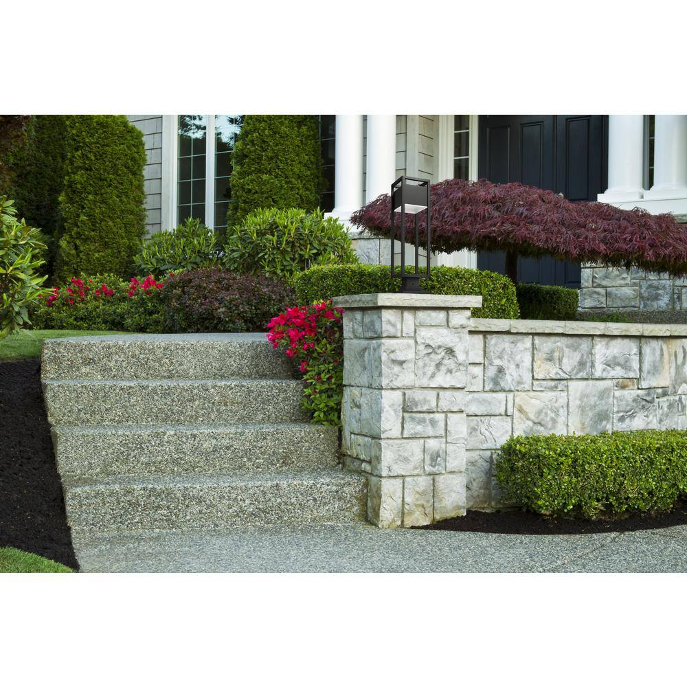 Barwick Black Glass LED Outdoor Pier Mount Light