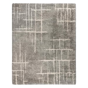 Ultimate Shag Malia Gray 8 ft. x 10 ft. Abstract Indoor Area Rug