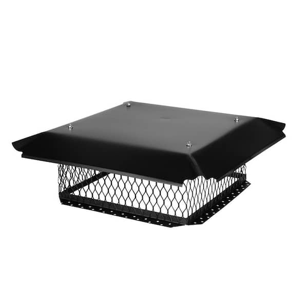 BigTop 14 in. x 14 in. x 8 in. H Chimney Cap in Black Galvanized Steel