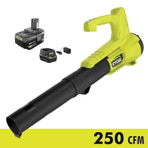 ONE+ 18V 90 MPH 250 CFM Cordless Battery Leaf Blower with 4.0 Ah Battery and Charger