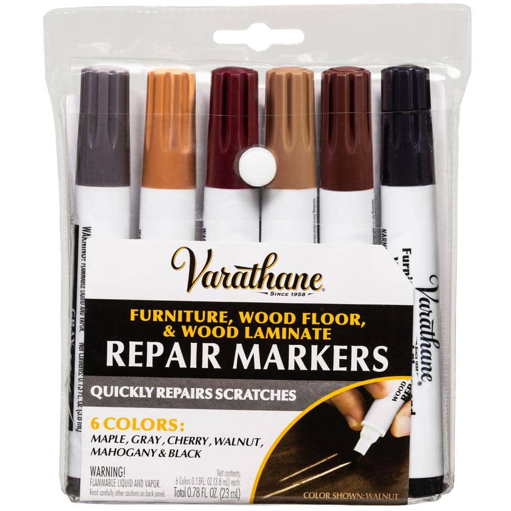 Assortment, Varathane Furniture, Wood Floor and Wood Laminate Markers-347840, 6 Colors, 0.78 Each, 12 Pack