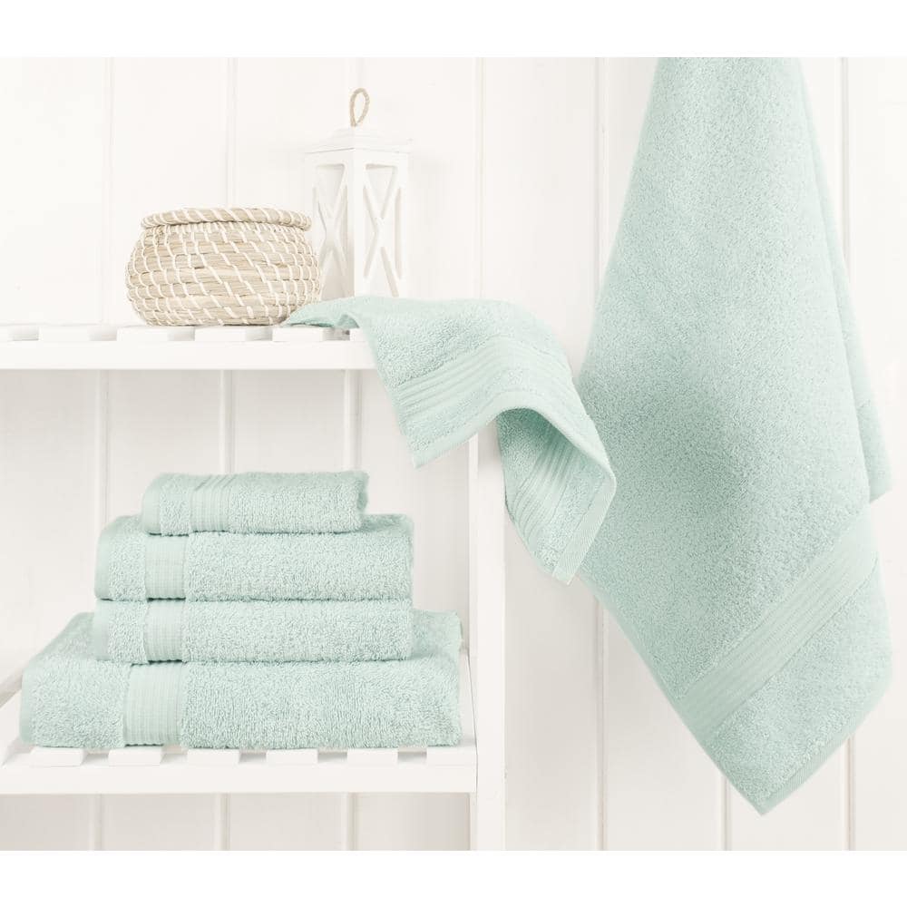 Mint Green Turkish Cotton 6-Piece Bath Towel Set
