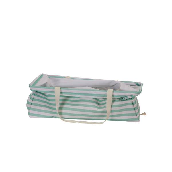 Teal with Stripes 2242 Household Essentials Krush Rectangle Utility Tote Bag 