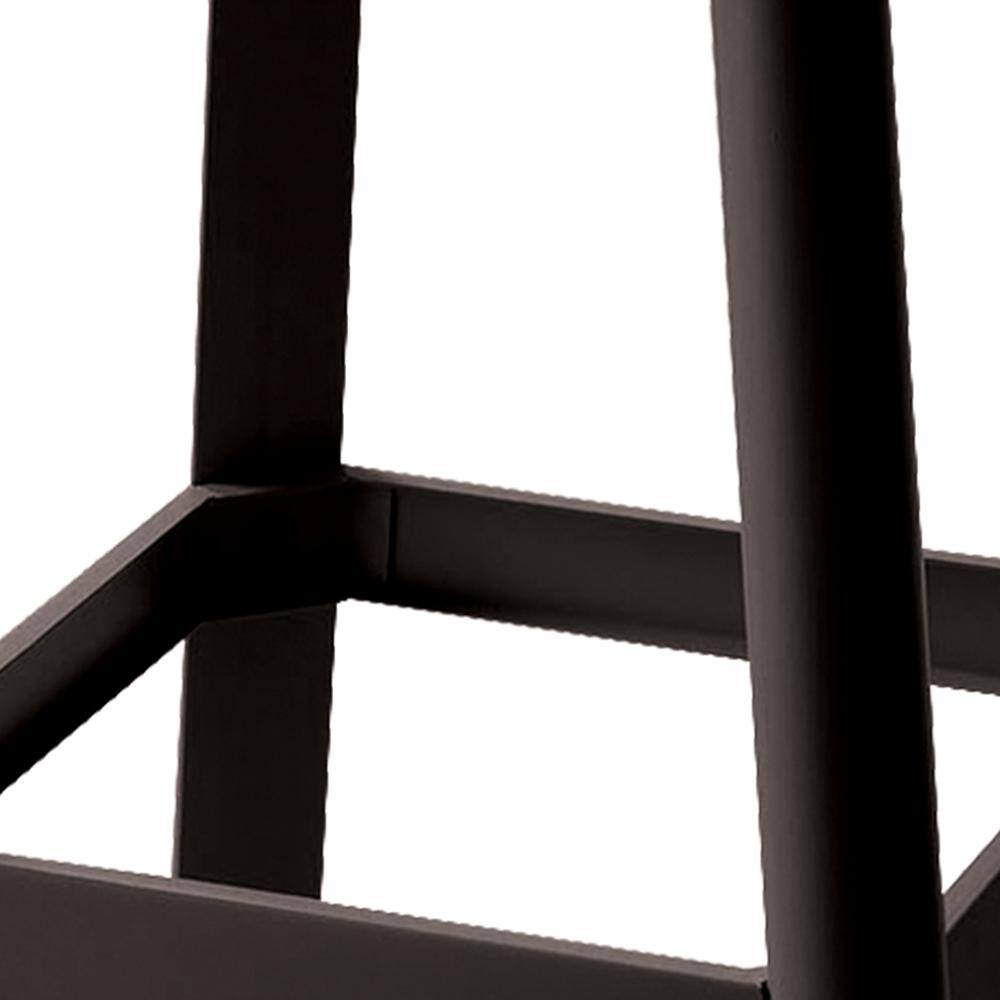 Natural Pine & Black Metal 30" Backless Bar Stool
