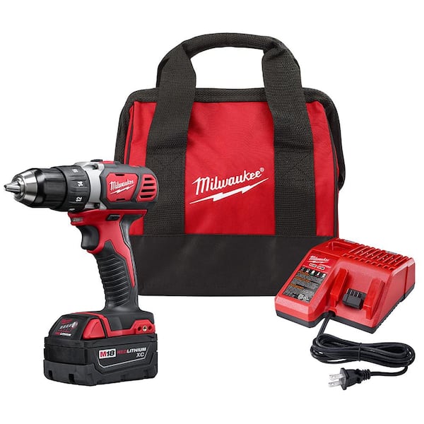 Milwaukee - M18 18-Volt Lithium-Ion Cordless 1/2 in. Drill Driver Kit W/ (1) 3.0Ah Battery, Charger & Bag