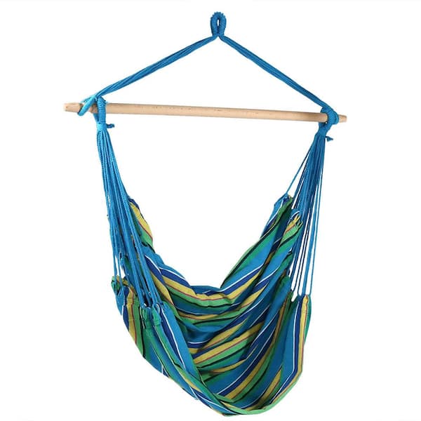 Sunnydaze 5 ft. Jumbo Hanging Hammock Swing Bed in Ocean Breeze