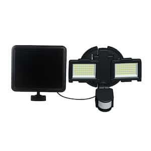120 Integrated LED Black Dual Head Outdoor Solar Motion Activated Security Flood Light