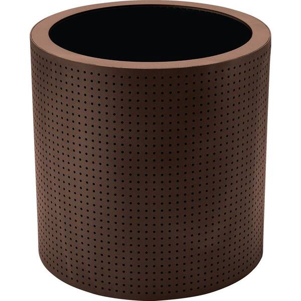 Tradewinds Grand Isle 24 in. Round Hazel Nut Metal Perforated Contract Planter