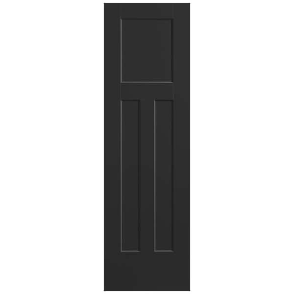 Masonite 24 In X 80 In 3 Panel Winslow Single Bore Hollow Core Jet Black Molded Composite 7510