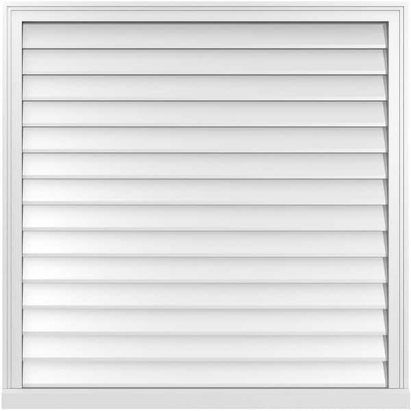 Ekena Millwork 42 in. x 42 in. Vertical Surface Mount PVC Gable Vent: Decorative with Brickmould Sill Frame