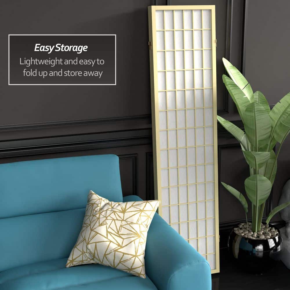 Ivory Shoji 3-Panel Folding Room Divider with Rice Paper