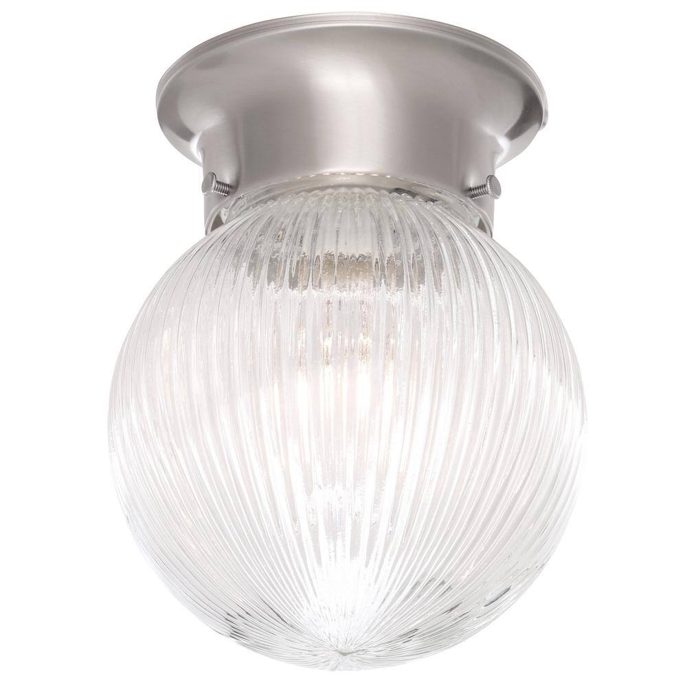 Brushed Nickel 6" Glass Globe Ceiling Light