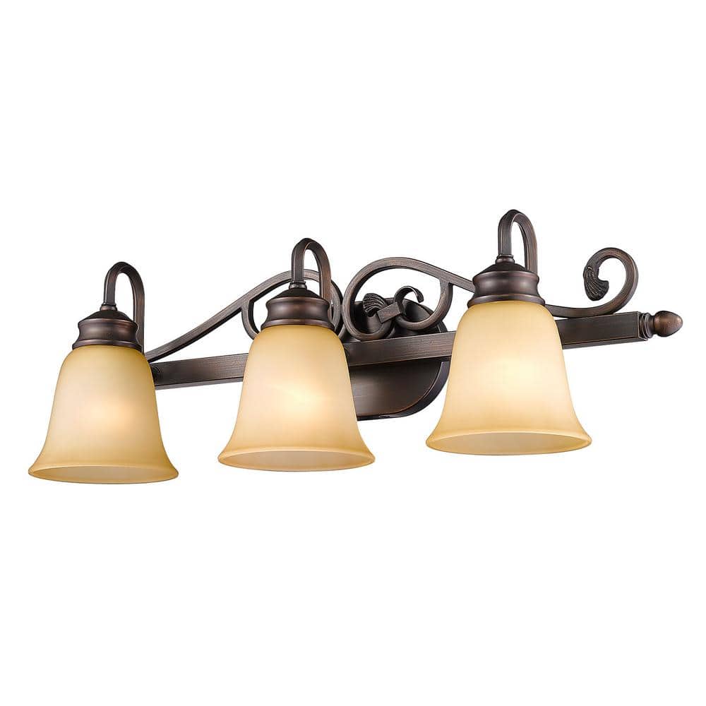 Bronze 3-Light Traditional Bathroom Vanity Fixture