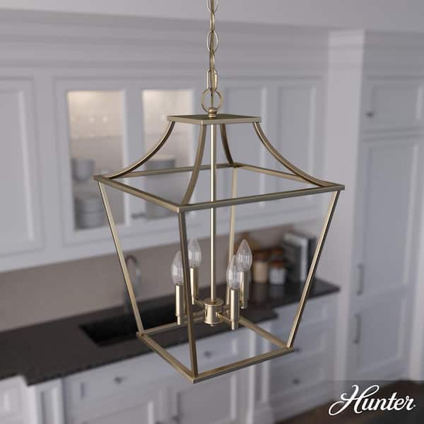 Hunter Laurel Ridge 4 Light Alturas Gold Lantern Pendant Light Kitchen Light