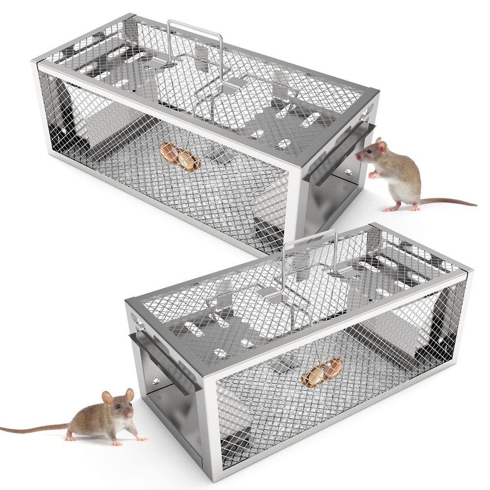 2-Pack 2-Door Humane Rat Trap Automatic Continuous Mouse Trap Reusable Galvanized Iron Live Animal Cage price history on PriceWatchPro