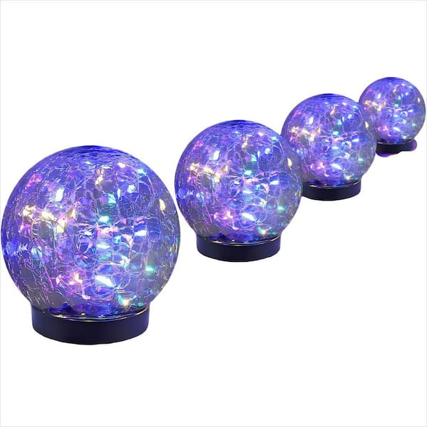 Waterproof Solar Balls for Patio, Yard, Lawn and Backyard Decor, Purple (4-Pack)