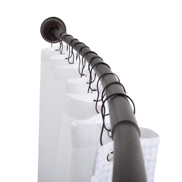 Utopia Alley 72 In Aluminum Curved, Straight Fixed Shower Curtain Rod Oil Rubbed Bronze