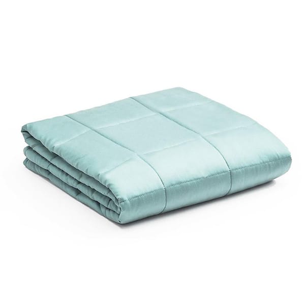 Costway Green Premium Cooling Heavy Soft Fabric Breathable 60 in. x 80 in. 15 lbs. Weighted Blanket