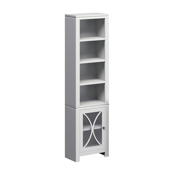Bridgevine Home 75 in. Fully Assembled White 6Shelves Standard