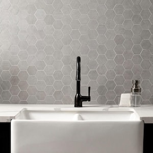 Cementino Hexagon 11 in. x 13 in. Matte Porcelain Mesh-Mounted Mosaic Floor and Wall Tile (0.86 sq. ft./Each)